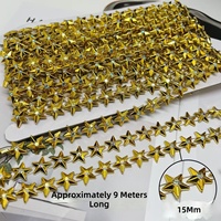 Guirlande de 9 m à perles étoilées en plastique avec strass AB de 15 mm, pour suspendre sur le sapin de Noël, les rideaux de mariage, les portes, les décorations de maison, de luxe, faites à la main