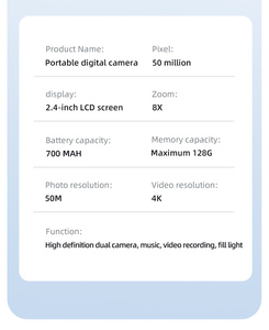 กล้องถ่ายภาพพกพาสำหรับกีฬากลางแจ้ง รุ่นปี 2026 ความละเอียด 4K HD หน้าจอ 2.4 นิ้ว สไตล์เรโทร แบตเตอรี่ 700 มิลลิแอมป์ รุ่นใหม่มาแรง ราคาประหยัด กล้องบันทึกภาพ A3 - Product Image 3