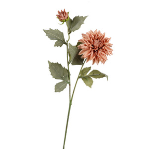 QIHAO Artificial Dahlias Plastic Silk Flowers High Simulation Wedding Home Decor 2 Autumn Colors Small Bouquet - Product Image 3