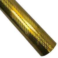 Film adhésif en vinyle pour carrosserie de voiture, motif avion doré brillant, en fibre de carbone PET TPU pour tuning automobile