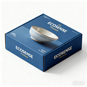 Boîtes d'emballage personnalisées élégantes en papier kraft ondulé pour bols et assiettes, idéales pour la restauration ou la cuisine - Product Image 4