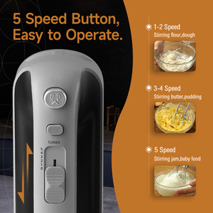 Batidora Portátil de 300W, <span class=keywords><strong>Mini</strong></span> Batidora de Mano de 5 Velocidades, Licuadora de Alimentos, Máquina para Repostería, Electrodoméstico para el Hogar, Batidora Eléctrica para Pasteles - Product Image 2