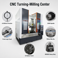 Tour vertical CNC 850D à 12 stations avec tourelle motorisée, axe Y étendu, pour usinage de métaux, certifié CE ISO 9001