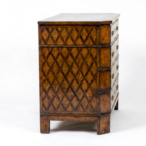 Commode traditionnelle en bois à 4 tiroirs, meuble de rangement antique pour salon - Product Image 1