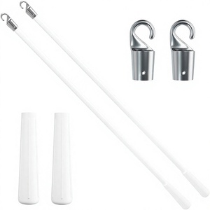 2'li Paket Karartma Perdesi Fiberglas Çubuk, Kancalı Tutucu ve Eğme Açıcı, Pencereler, Perdeler ve Kapılar için (43 cm) - Product Image 1