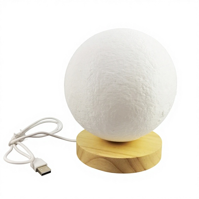 Creative Gift Home Decor Bedside Night Light Rotating Moon 3D Printing Remote Controlled Rechargeable Moon Light Lamp Moon Lamp