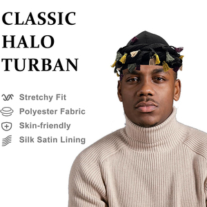 <span class=keywords><strong>Turban</strong></span> pour hommes réglable Halo soie Satin doublé casquette pour femmes Durag torsion tête enveloppes chapeau élastique pré cravate Beniee - Product Image 2