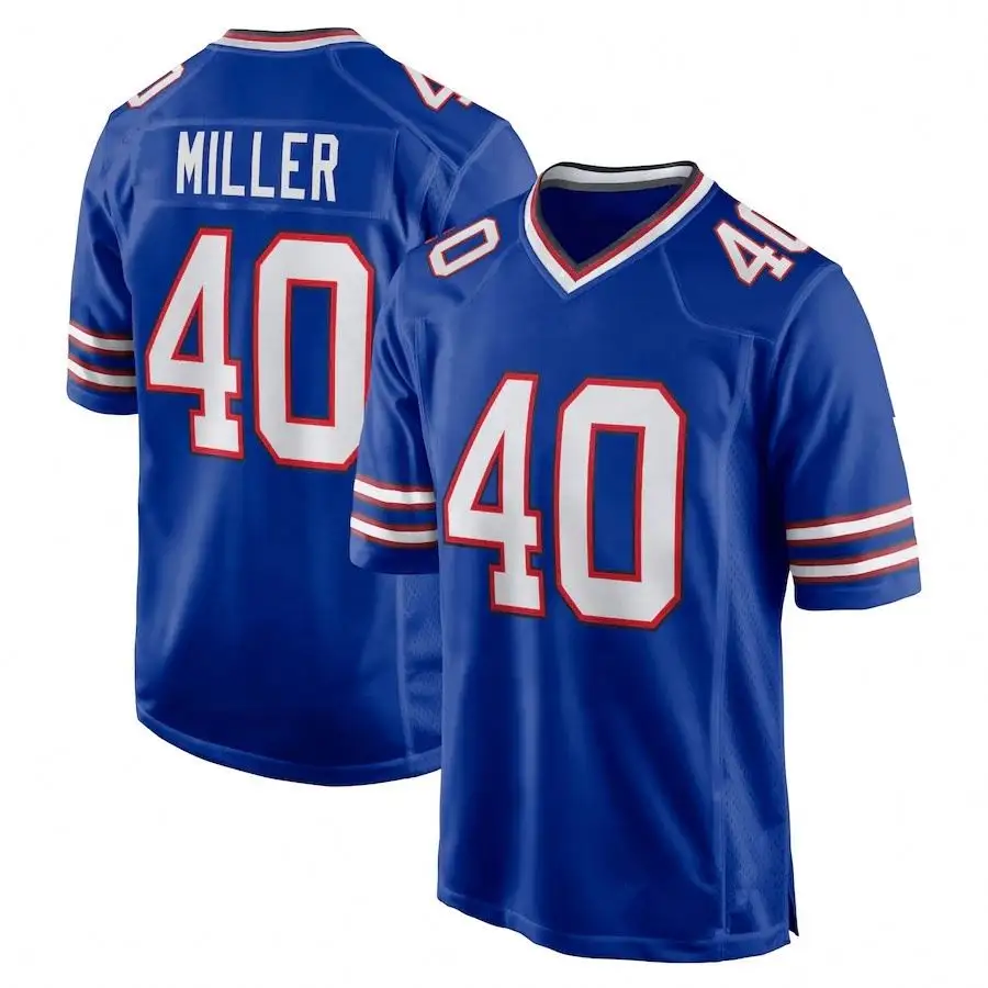 Maglie da calcio USA da uomo all'ingrosso Von Miller Buffalo maglie #40 maglia da gioco cucita-Royal