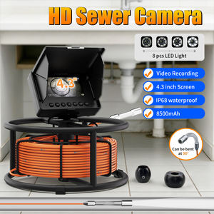 Caméra vidéo <span class=keywords><strong>d</strong></span>'inspection des canalisations <span class=keywords><strong>d</strong></span>'égout avec moniteur 4,3 pouces, 18 mm, carte 16 Go, DVR, IP68, endoscope industriel pour canalisations <span class=keywords><strong>d</strong></span>'égout - Product Image 2