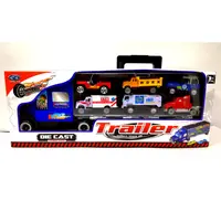 नई आगमन बच्चों के प्लास्टिक के खिलौने के साथ ट्रेलर ट्रक खिलौना 6pcs Diecast कार