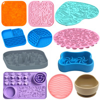 Tapis à lécher en silicone écologique et mignon pour chiens et chats avec ventouses - Jouet anti-anxiété pour chien pour les tenir occupés