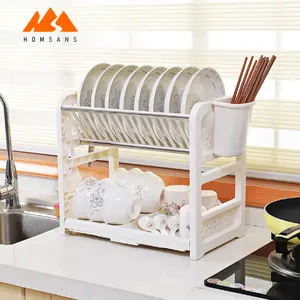 Hộ Gia Đình Nhựa Lưu Trữ Kệ Đôi Món Ăn Giá Bếp Món Ăn Khô Giá Dish Drainer