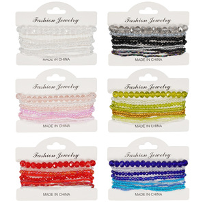 Fashion <b>Beaded</b> <b>Bracelets</b> Crystal Rhinestone Multi Layer Stretch Bohemia Style Unisex Jewelry Made In China - Product Image 1