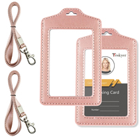 Porte-badge médical personnalisé en gros de l'usine Haoran, porte-badge nominatif 4,5"*2,7" en PU transparent avec cordon