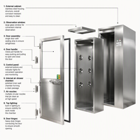 Cabine de douche à air en acier inoxydable avec système d'interverrouillage pour l'industrie pharmaceutique
