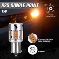 Les ampoules LED Bau15s Py21W, 1156, jaune ambre, clignotant, sans erreur Canbus, résistance intégrée, utilisé pour la sauvegarde des feux inversée, 4 pièces