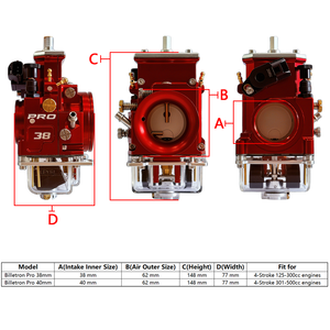 <span class=keywords><strong>Carburateur</strong></span> Lectron Billetron Pro Series 38 40mm avec TPS pour YZ KTM CR RM KX Beta 4 temps <span class=keywords><strong>125</strong></span>-500cc Moto ATV <span class=keywords><strong>Dirt</strong></span> Bike - Product Image 2