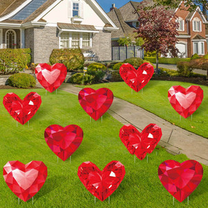 Insegne da Giardino Personalizzate in PP con Pali a H, Design con Gnomi e <span class=keywords><strong>Cuore</strong></span> di Cupido, Materiale PP, Dimensioni e Colori Personalizzabili - Product Image 6