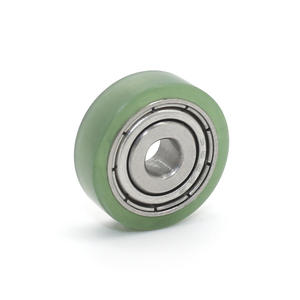 Wholesale Small Green 4*16*5mm <b>PPSU</b> Bearing Rollers Iron Door Window Track with Wear-Resistant Pulleys Green Rubber-Coated - Product Image 1