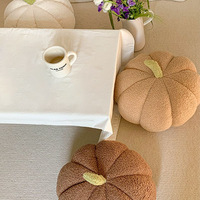 Coussin décoratif en polaire Teddy en forme de citrouille, garnissage en coton PP, style pastoral, créatif, pour canapé de salon, bureau et maison