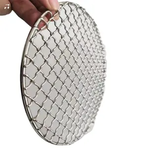 Wholesale BBQ Wire Grill Basket Outdoor Camping Barbecue Stainless Steel Wire Mesh Grilling Basket Handle