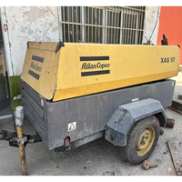 Compresseur d'air diesel d'occasion Atlas Cpoco XAS97DD 7 Bar 185 CFM, mini compresseur d'occasion avec moteur Deutz 3 cylindres