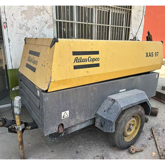 Atlas Cpoco XAS97DD 7 Bar 185 CFM Used Diesel Air Compressor Mini Second Hand Compressor with 3 Cylinder Deutz Engine