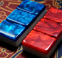 2026 Penjualan Terlaris Mahjong Akrilik Merah Mewah dengan Ukiran Ruby, Ubin Mahjong Cina Amerika, Permainan Hiburan Dalam Ruangan, Alas Mahjong