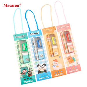 Set de papeterie pour enfants Macaron coffret personnalisé crayons standard avec gomme et taille-<span class=keywords><strong>crayon</strong></span> - Product Image 2