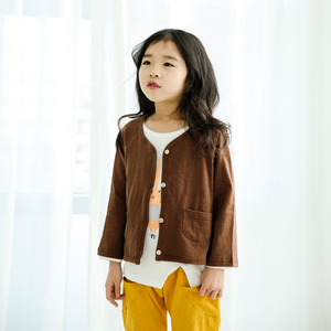 Camiseta de Manga Larga para Niños, Cuello en V, Algodón, Informal, Ropa para Niños, Conjuntos para Niños Pequeños, Camiseta al por Mayor, Cárdigan para Niños, Blusas para Niñas - Product Image 2