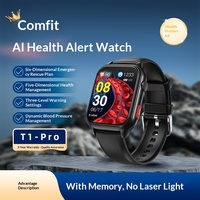 Reloj Inteligente con Alerta de Emergencia AI Life Health T1-Pro LTE NFC AMOLED con Pantalla Cuadrada, Monitoreo de Oxígeno en Sangre, Frecuencia Cardíaca y Correa de Silicona