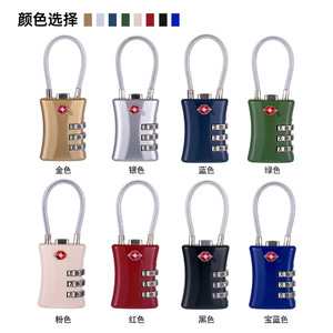 <b>TSA</b> Combination <b>Lock</b> Zinc Alloy 3 Digit Travel Luggage <b>Lock</b> With Steel Wire Rope For Backpacks And Suitcases - Product Image 3