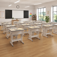 Fournisseur professionnel de tables d'étude réglables en hauteur avec mécanisme de levage verrouillable, chaise d'étudiant pour salle de classe, vente en gros
