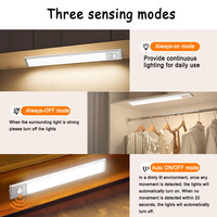 Lumière LED sous-meuble moderne et minimaliste à détection de présence humaine, trois températures de couleur, à fixation magnétique, rechargeable et à intensité variable