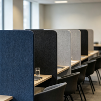 Panneau de séparation de bureau acoustique ASTM E84 en feutre PET 100% fibre de polyester, coins arrondis, pour l'intimité