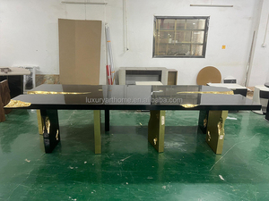 Ý Thiết kế bàn ăn lớn đặt hiện đại sang trọng phòng ăn đồ nội thất hình chữ nhật Gỗ Óc Chó gốc Veneer hàng đầu bàn ăn - Product Image 5