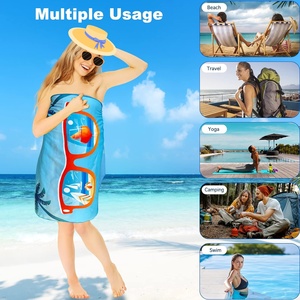 Serviette <span class=keywords><strong>de</strong></span> <span class=keywords><strong>plage</strong></span> en microfibre personnalisée, impression numérique, motifs originaux, écologique, séchage rapide, protection contre le sable, avec logo personnalisé - Product Image 4