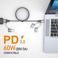 MS, el Cable de Datos USB Tipo C a Tipo C Más Popular, 6 en 1, PD 60W, Carga Rápida