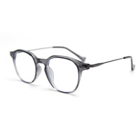 ZS K9203 Bingkai Kacamata Gaya Korea Baru TR90 Retro Bulat Full Rim Fashionable Unisex Artistik Personalisasi Kacamata Polos Bergradasi