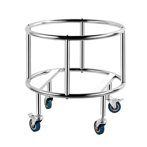 Estante para ollas de acero inoxidable con cubo de ruedas, soporte para móviles, estante de almacenamiento móvil para botellas de <span class=keywords><strong>Gas</strong></span> - Product Image 1