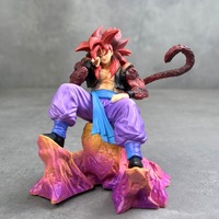 Figura de Anime GZ117 GK, Estatua de Guerrero SSJ4 en Pose Sentada con Base, Modelo de PVC, Decoración de Escritorio, Adorno Coleccionable, Regalo