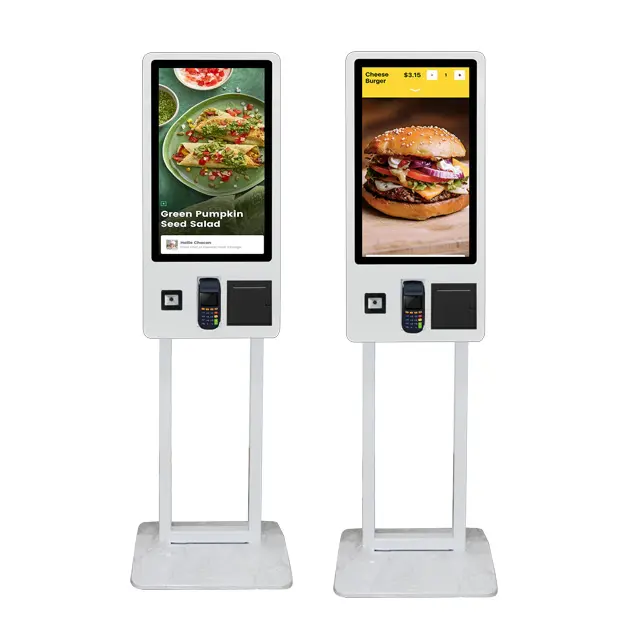 24" 32" Stand Outdoor Double Side Self Service Printing Ticketing Restaurant Coffee Kiosk Terminal Dual Sided Touch Screen Totem