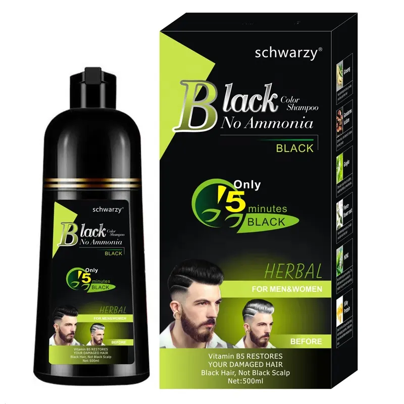 Pianta veloce nero oscuramento shampoo per capelli migliore professionale colorazione dei capelli shampoo per capelli grigi