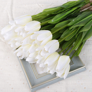 Holding Dutch Tulips <b>Artificial</b> <b>Flower</b> Bouquet Silk High Simulation Wedding Home Decorations - Product Image 3
