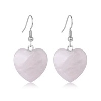 Boucles d'oreilles pendantes en forme de cœur en quartz œil de tigre, pierre naturelle, en acier inoxydable, avec gemme d'amour en cristal, pour femme et fille