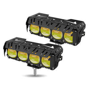 Système d'éclairage de moto 5 pouces 4 led lentille projecteur lampe antibrouillard 3000k 6000K led lumières pour véhicule tracteur pelle SUV - Product Image 1