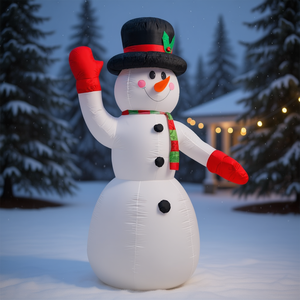 Bonhomme de neige gonflable de Noël de 8 pieds, décoration de jardin pour les fêtes, matériau PVC multicolore - Product Image 2