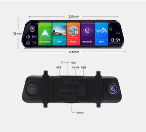Specchietto Retrovisore Auto 4G GPS 11,26 Pollici con DVR di Sicurezza AHD Schermo Intero Grandangolare Registratore Personalizzato Scatola Nera - Product Image 5