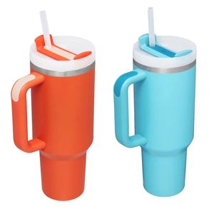 New 2.0 Adventure Stainless Steel 40 oz Vacuum Insulated <b>Travel</b> <b>Mug</b> <b>with</b> Lid <b>Handle</b> Straws in Various Colors - Product Image 1