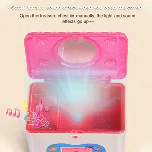 Boîte à bijoux en plastique de grande capacité <span class=keywords><strong>coffre</strong></span> au trésor de dessin animé pour enfants boîte à musique de <span class=keywords><strong>princesse</strong></span> mallette de rangement pour jouets cadeau fille câline - Product Image 2